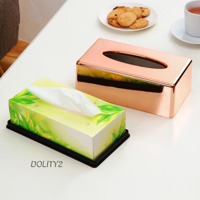 dolity2-กล่องใส่ทิชชู่สีโรสโกลด์สําหรับบ้านออฟฟิศรถยนต์