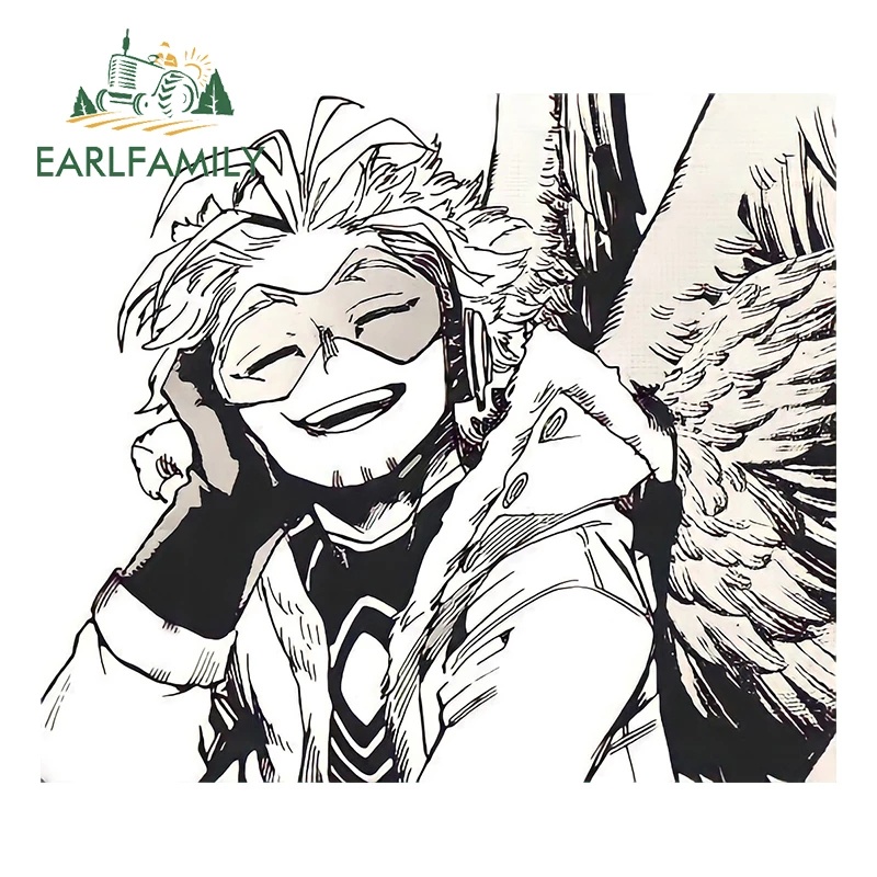 earlfamily-สติกเกอร์-ลายการ์ตูน-my-hero-academia-hawks-กันน้ํา-สําหรับติดตกแต่งรถยนต์-13-ซม