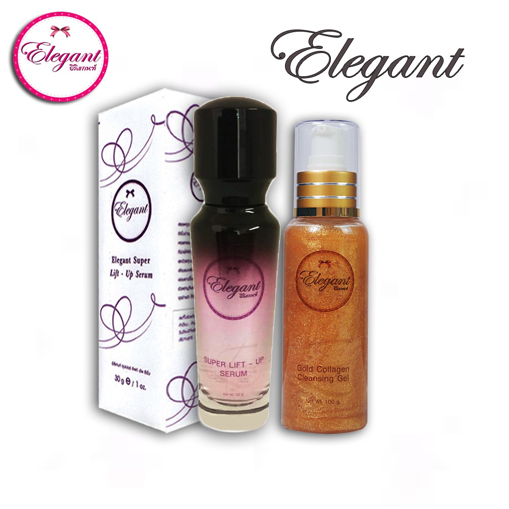 035-อิลิแกนท์-elegant-super-lift-up-serum-gold-collagen-cleansing-gel-ลดสิว-ฝ้า-กระ-รอยแผลเป็น