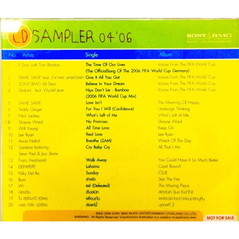 cdเพลง-sony-bmg-sampler-04-2006-ลิขสิทธิ์แท้-แผ่นใหม่มือ1