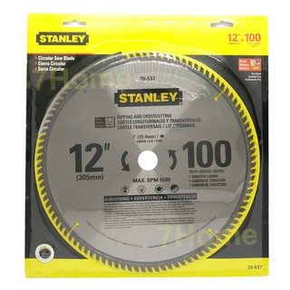 STANLEY ใบเลื่อยวงเดือนฟันคาไบด์ 12"นิ้ว 100 ฟัน  (20-537) ใบเลื่อยวงเดือนตัดไม้ของแท้!! คุณภาพดี ตัดคมกริบไร้เทียมทาน