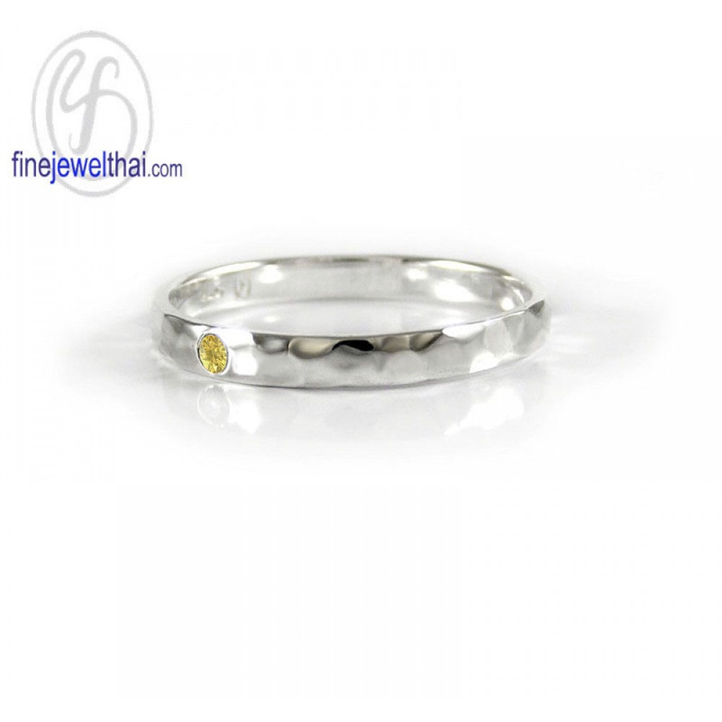 finejewelthai-แหวนบุษราคัม-บุษราคัม-แหวนพลอย-แหวนประจำเดือนเกิด-yellow-sapphire-silver-ring-birthstone-r1228yl