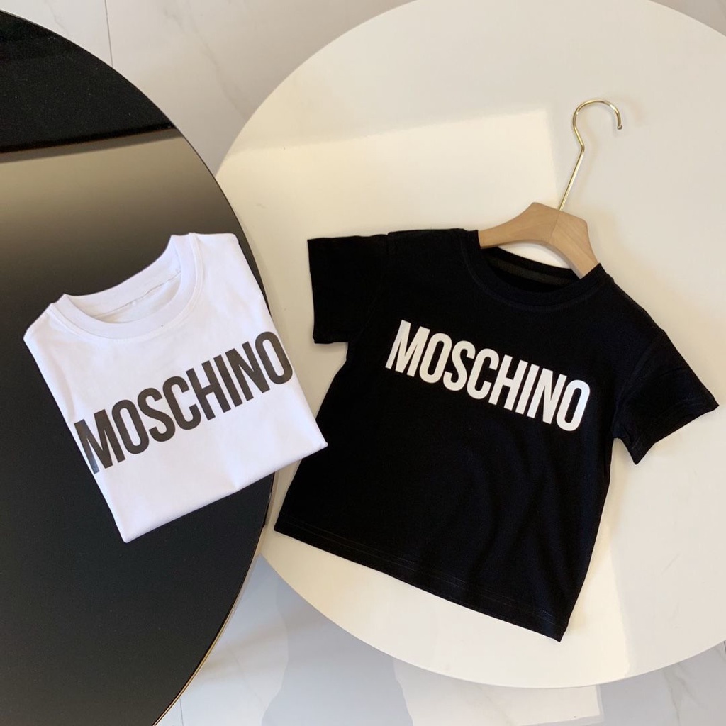 moschino-trademark-children-new-style-เสื้อกีฬาแขนสั้น-ผ้าฝ้าย-ใส่สบาย-สําหรับเด็กผู้ชาย-ผู้หญิง