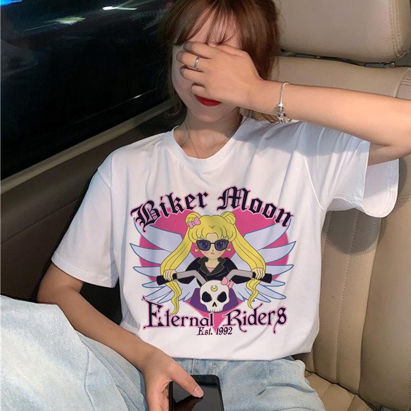 【🔥🔥】เสื้อยืดผ้าฝ้ายพิมพ์ลาย Sailormoon สําหรับผู้หญิงเสื้อยืด