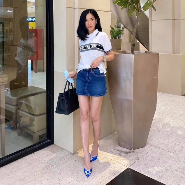 ภาพหน้าปกสินค้าMOTTOM - SKORT SHORT SKIRT JEANS สก๊อต กระโปรงยีนส์ขาสั้นผู้หญิง สียีนส์