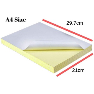 A4 กระดาษฉลากโปร่งใส 210x297mm PET self-adhesive กระดาษ A4 รูปแบบกันน้ำ, เคลือบ UV, ทนต่อการขีดข่วน, ทนต่ออุณหภูมิสูง