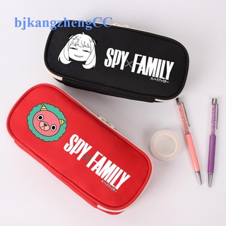 Bjkangzheng SPY X FAMILY กระเป๋าเครื่องเขียน กระเป๋าดินสอ ผ้าแคนวาส มีซิป ความจุขนาดใหญ่ สําหรับนักเรียน