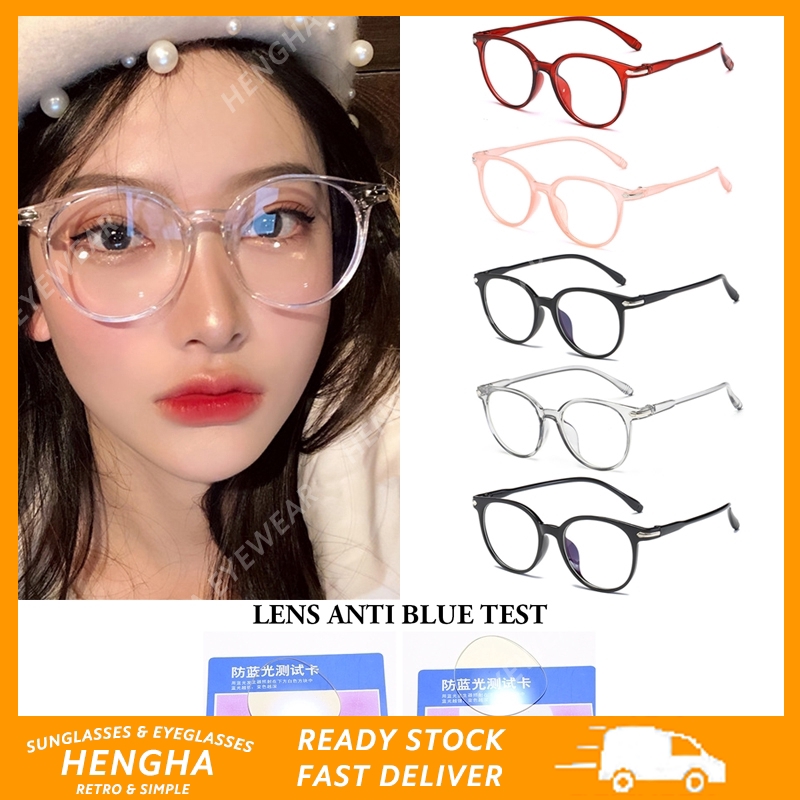 ภาพหน้าปกสินค้า( HENGHA ) แว่นตากรอบกลม สไตล์เกาหลี แฟชั่นสำหรับผู้ชายและผู้หญิง จากร้าน hengha.th บน Shopee