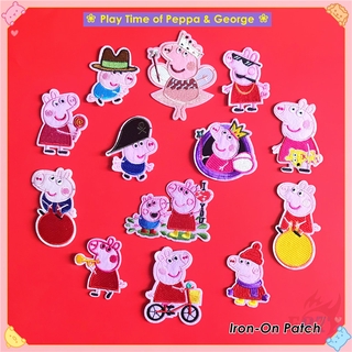 อาร์มติดเสื้อลายการ์ตูน Peppa Pig - Play Time Of Peppa &amp; George 1 ชิ้น