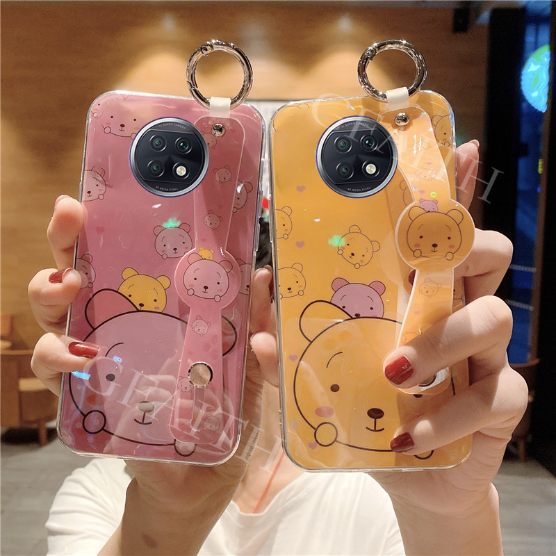 ready-stock-เคสโทรศัพท์-xiaomi-redmi9t-redmi-note-9t-2021-new-phone-casing-case-cute-cartoon-bear-with-wristband-holder-tpu-silicone-softcase-colorful-cherry-blossoms-back-cover