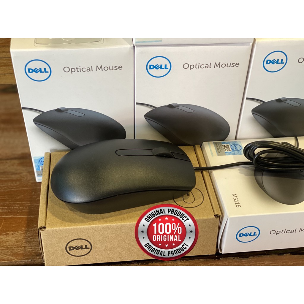 Dell Optical Mouse- MS116 ( BLACK) Original Retail Box [กล่องขาว] ของ ...