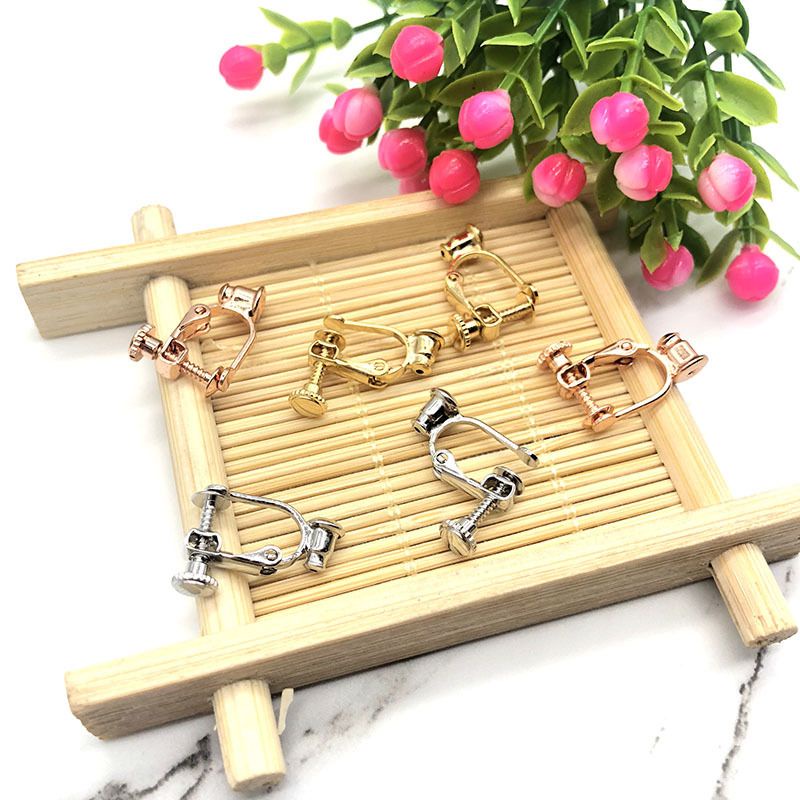 พร้อมส่งร้านไทย-ตัวหนีบต่างหู-diy-สกรูแบบเกลียวหมุนเป็นคู่-เปลี่ยนต่างหูที่มีแบบเจาะง่ายๆ-ด้วยอะไหล่ตัวหนีบ