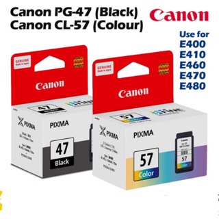 สินค้า หมึกพิมพ์ INK Canon รุ่น 47 BK 57 CLหมึกพิมพ์ Canon รุ่น 47/57 สำหรับเครื่อง Canon รุ่น E400 E410 E480/3370/E4270