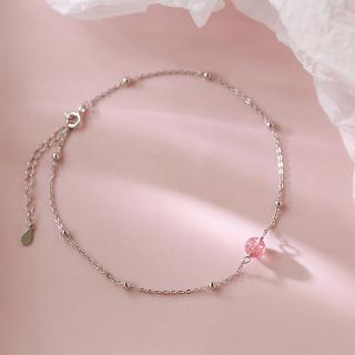 ภาพขนาดย่อของภาพหน้าปกสินค้าS925 Sterling Silver strawberry Crystal Anklet, simple sexy anklet, women's jewelry, gift for her จากร้าน benerian.th บน Shopee