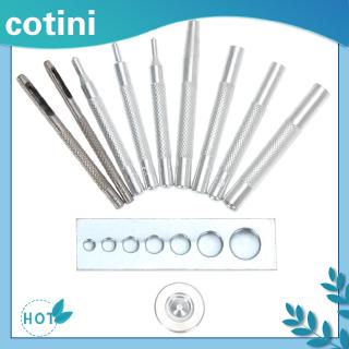 ที่มีจำหน่าย ⤵⤵ 11 เซ็ตหัตถกรรมเครื่องมือตายหมัด S Nap Rivet S Etter ฐานชุด DIY หัตถกรรมเครื่องหนัง