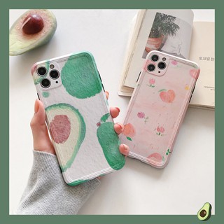 เคสไอโฟน เคสซิลิโคน 12 promax iPhone case เคสนิ่ม เนื้อซิลิโคน for iPhone 7+ 8PLUS อโวคาโด้วาด TPU-R1534 พีชวาด TPU-R153