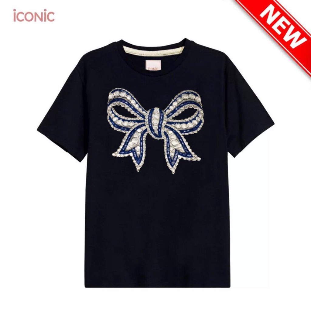 เสื้อยืดโอเวอร์ไซส์iconic-black-blue-diamonds-are-a-girl-s-best-friend-t-shirt-4459-สีน้ำเงิน-เสื้อยืด-สีดำ-ผ้าคัทต้อ