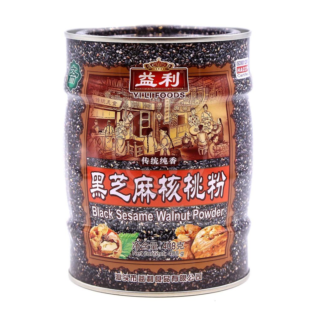 ผงงาดำผสมวอลนัท-ชนิดชง-yi-li-black-sesame-walnut-powder408-haccp-iso9001-2000-certified