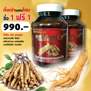 ถังเช่า ซื้อ1 แถม 1 ถังเฉ้า ถั่งเฉ้าCORDY P PLUS คอร์ดี้พีพลัส ผสมคอลลาเจนและโสมสกัดCORDYPLUSคอร์ดี้พลัส 1 แถม 1