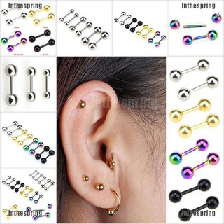 ภาพหน้าปกสินค้าInthespring✪❄ ต่างหูสตั๊ด สเตนเลส ทรงบาร์เบลล์ กระดูกอ่อน Tragus Helix ซึ่งคุณอาจชอบสินค้านี้