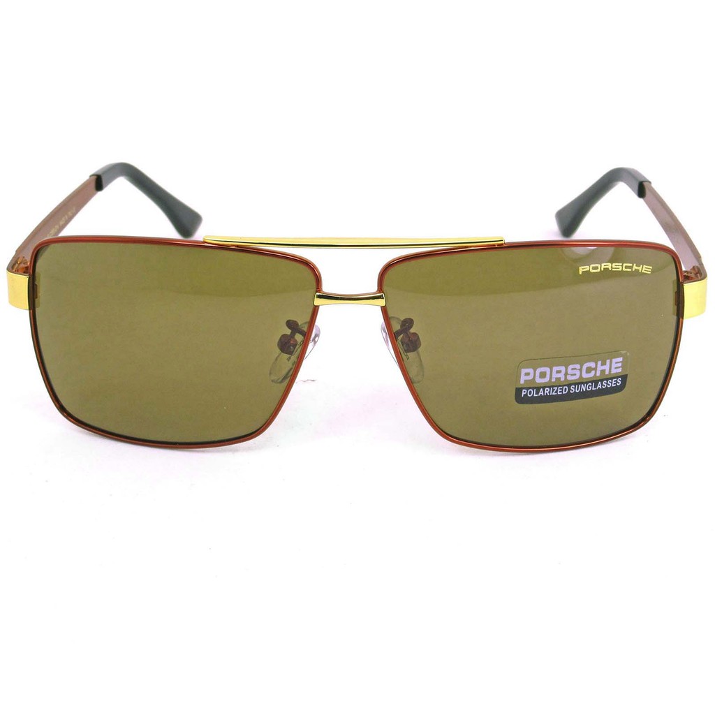 polarized-แว่นกันแดด-แฟชั่น-รุ่น-porsche-uv-8712-c-4-สีแดงตัดทองเลนส์ชา-เลนส์โพลาไรซ์-ขาข้อต่อ-สแตนเลส-สตีล-sunglasses