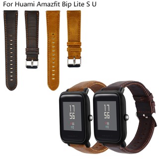 สายนาฬิกาหนังวัวสำหรับ Huami Amazfit Bip 3 Pro Lite S U Pop / GTS 2 GTS3 GTS4 mini/ GTR 42mm / Neo