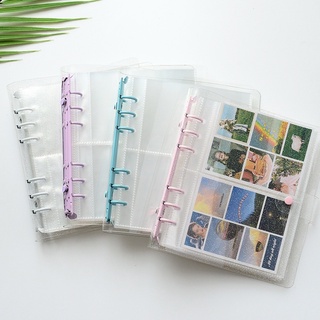 &lt;พร้อมส่ง&gt; อัลบั้มปกใส /ปกกริตเตอร์ สันเหล็กสี 6ห่วง A5 มี4สี 3", 5", 7"  เติมไส้ สมุดภาพ รูป การ์ด นามบัตร