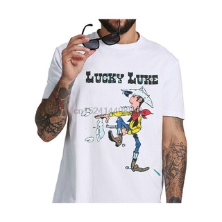 【Hot】เสื้อยืด พิมพ์ลายกราฟฟิติ Lucky Luke Comics Cowboy Wilder Western Cool สําหรับผู้ชาย