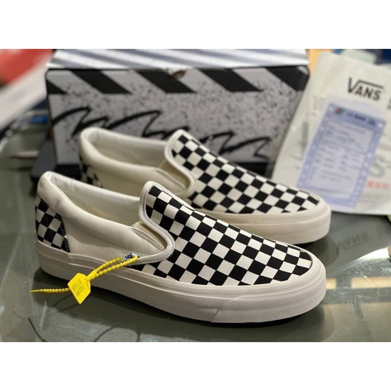 sales-30-รองเท้าผ้าใบ-vans-slip-on-checkerboard-white-comfycush