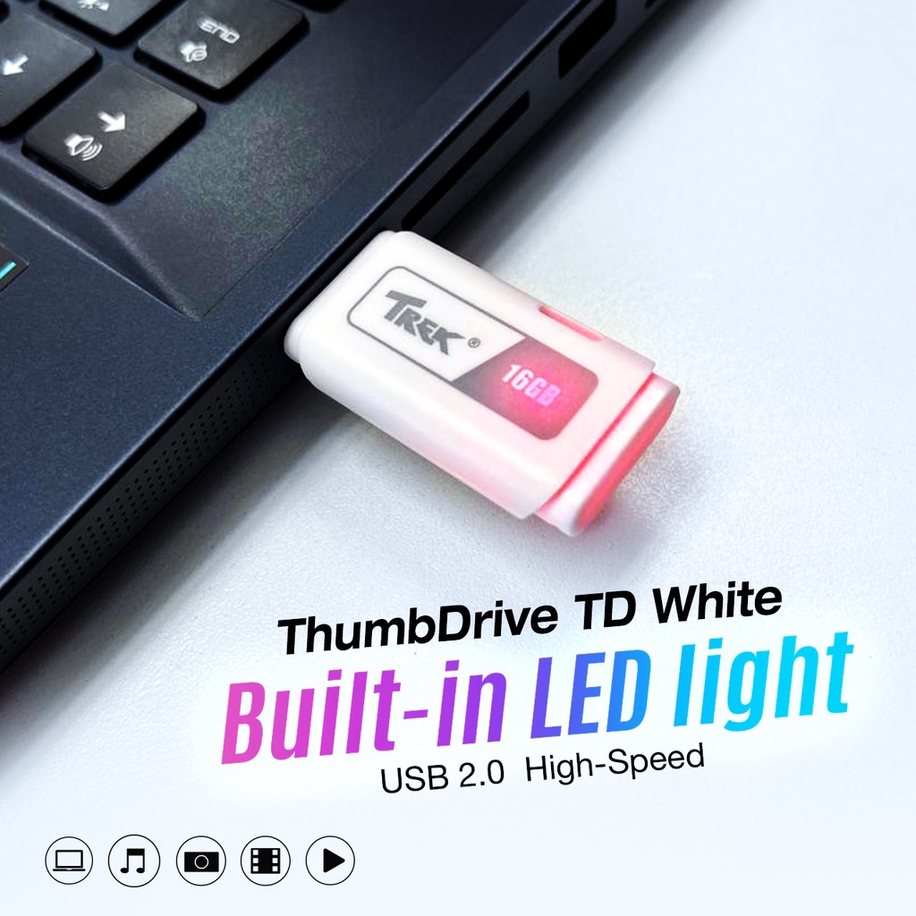 ภาพสินค้าTrek TD White แฟลชไดร์ฟรุ่นสีขาว พิเศษราคาถูก อัพโหลดข้อมูลเร็วและพกพาสะดวก USB 2.0 Flash Drive (16GB/32GB) จากร้าน thumbdriveplusth บน Shopee ภาพที่ 2