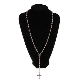 ARIN❥Catholic Crucifix Imitation Pearls Beads Rosary Necklace Religious Jesus