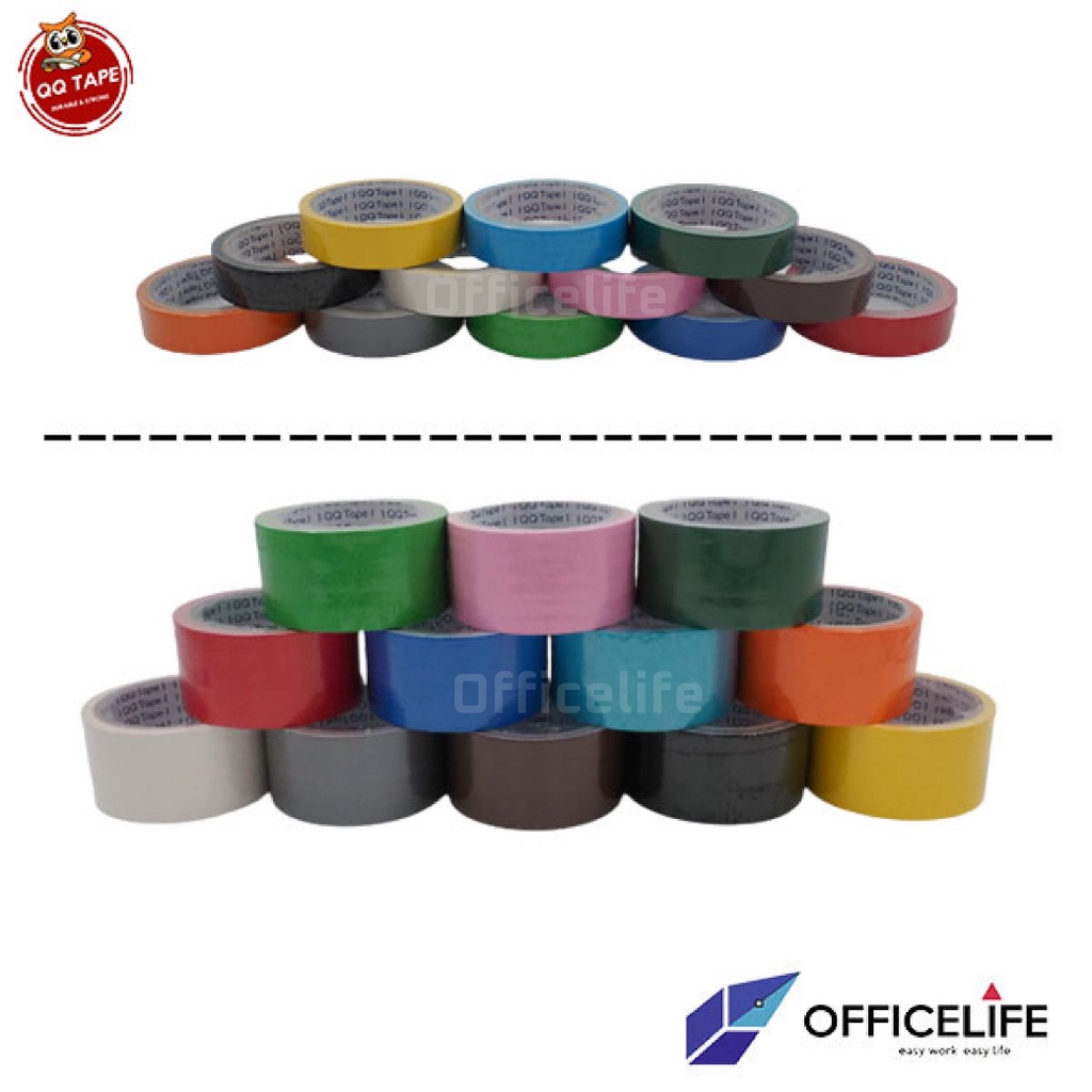 ภาพหน้าปกสินค้าเทปผ้า เทปแล็คซีน 1 1.5 และ 2 นิ้ว QQ Tape ยาว 8 หลา มี 12 สี ( 1 ม้วน ) จากร้าน officelife บน Shopee