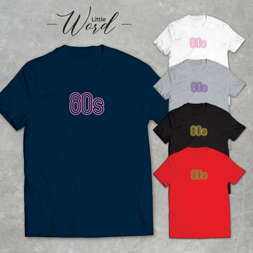 little-word-เสื้อยืดคอกลมแขนสั้นพิมพ์ลาย-80s-สไตล์มินิมอล-ทรงunisex