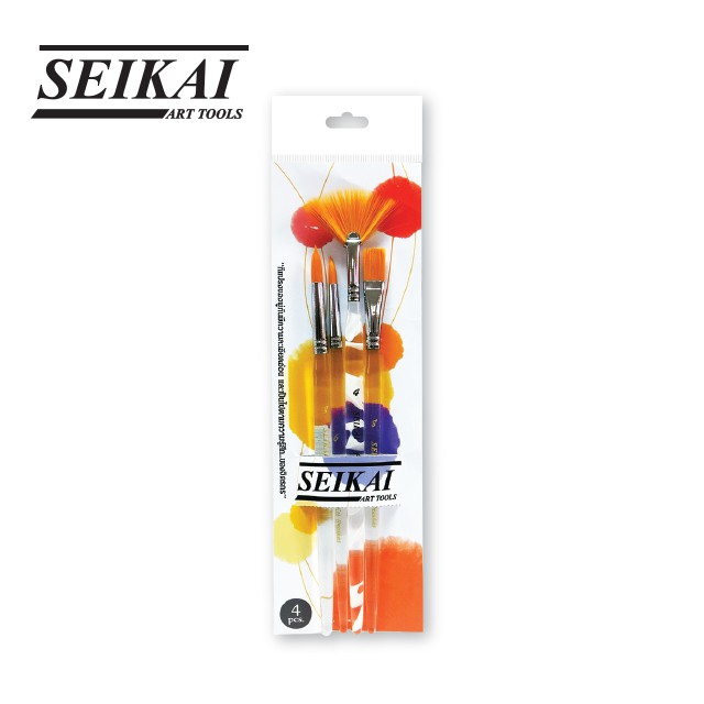 seikai-ชุดพู่กันสีน้ำอะคริคใส-4-ด้าม-1-ชุด