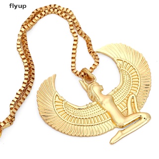 Flyup สร้อยคอโลหะ จี้รูปนก สีทอง สไตล์อียิปต์