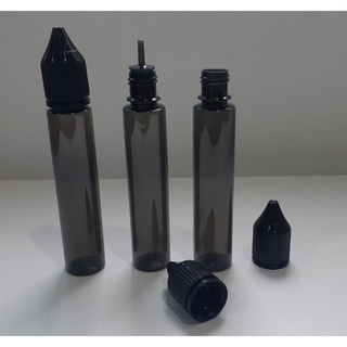 ขวดหยด พลาสติก สีดำ โปร่งแสง ขนาด30ml (แบบยาว ) คุณภาพสูง (ฝากันเด็กเปิด) V3