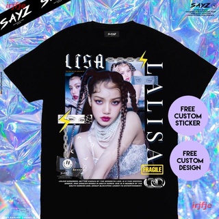 👕✨irjfje LALISA kpop blackpink เสื้อยืด ผู้หญิง ผู้ชาย สไตล์เกาหลีBlackpink Lisa LALISA Album Solo เสื้อยืดลําลองแขนสั้