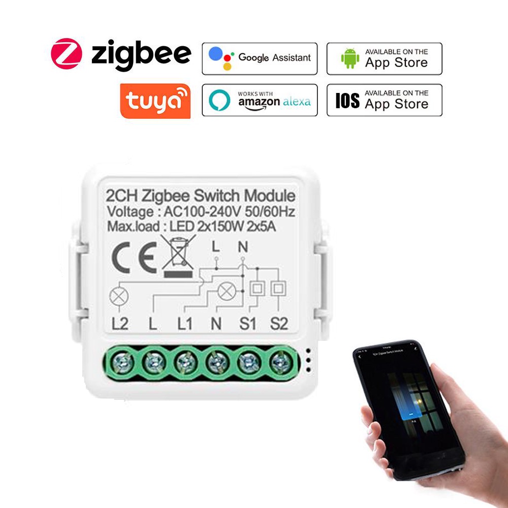 Tuya Smartlife Zigbee Wall Switch Module 1C/2C/3C with N Line โมดูล