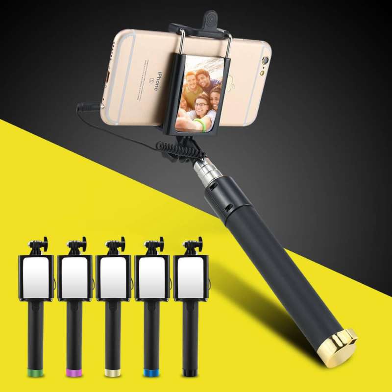 Monopod Selfie Stickไม้เซลฟี่สีดำพร้อมตัวกดถ่ายรูปในตัว Shopee Thailand