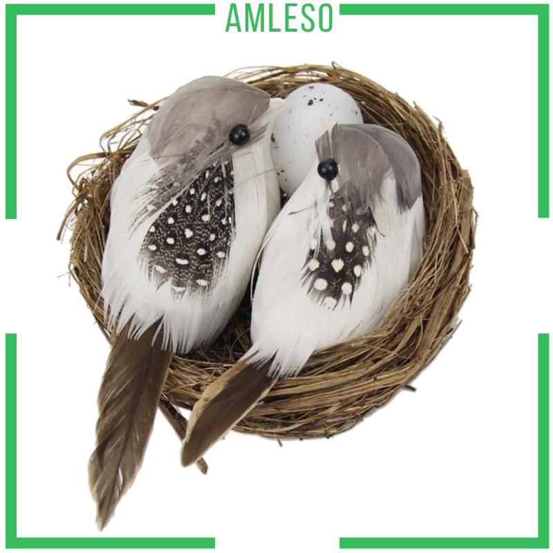 amleso-รังนกประดิษฐ์-ขนาดเล็ก-แฮนด์เมด-พร้อมไข่-สําหรับตกแต่งสวน