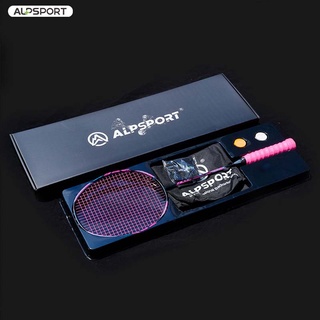 Alpsport ไม้แบดมินตัน คาร์บอนไฟเบอร์ 4U G5 80-84g 100% พร้อมสายเอ็นฟรี 24-32Lbs Reket Pro สําหรับฝึกซ้อมแร็กเก็ต