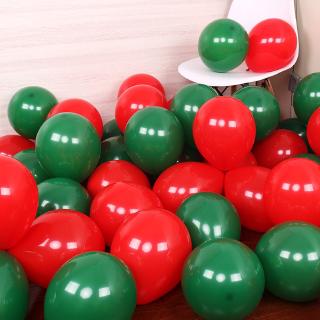 20 ชิ้นสีแดงสีเขียวคริสต์มาสบอลลูนน้ำยาง 10 นิ้ว กแต่งคริสต์มาส