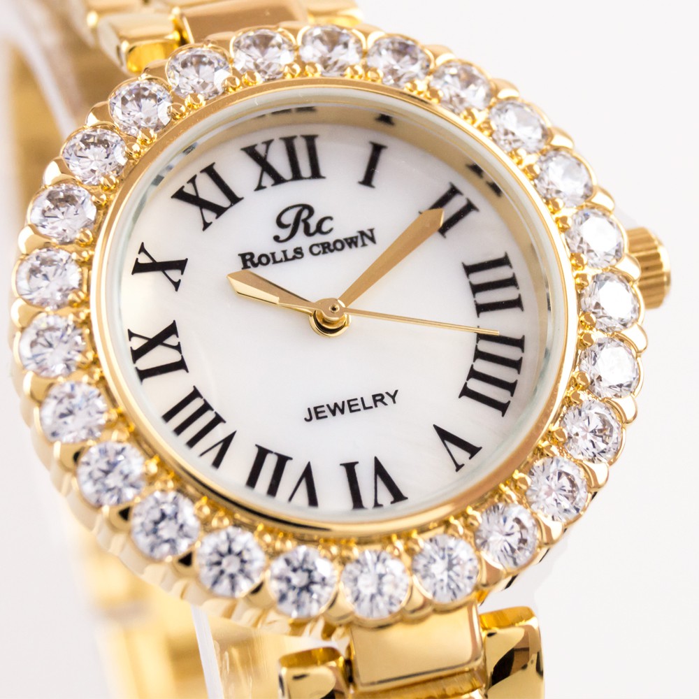 นาฬิกาแฟชั่นสีทอง-royal-crown-นาฬิกาสแตนเลส