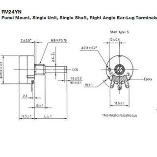 VR RV24YN Carbon Synthetic Rotary Taper Potentiometer ตัวต้านทานปรับค่า ...
