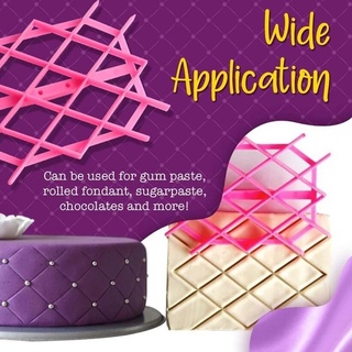 DIY Diamond Pattern Cake Embosser Mold/ Irregular Pastry Dough Pink Plastic Baking Mold/ Kitchen Drawing Cake Decor Tool