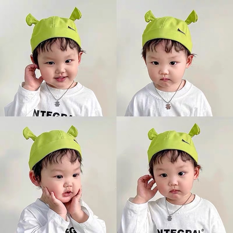 พร้อมส่ง-2023-หมวกเด็กเชร็คยักษ์เขียว-กันแดด-น่ารักมากๆ-มี3แบบให้เลือก