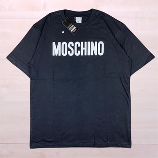 เสื้อยืดผู้ เสื้อยืด พิมพ์ลายโลโก้ Moschino สีดํา S-5XL