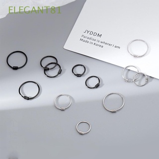 Elegant81 ต่างหูห่วงวงกลม 6 มม. 9 มม. สไตล์เกาหลีสําหรับผู้หญิงและผู้ชาย