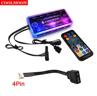 Coolmoon ฮับควบคุมเพลงอัจฉริยะ 5V3 Pin ARGB IR รีโมตคอนโทรล