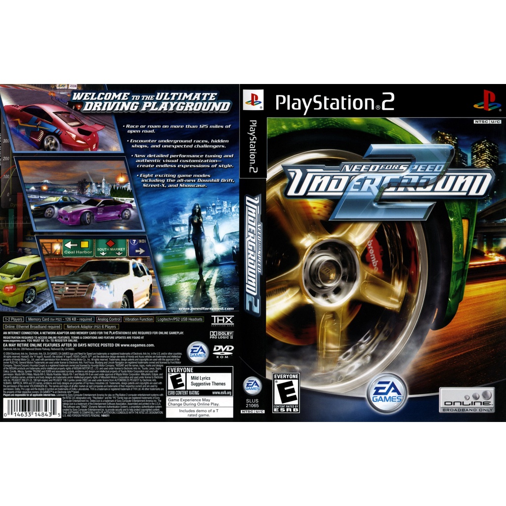 แผ่นเกมส์ PS2 Need for Speed Underground 2 คุณภาพ ส่งไว (DVD)